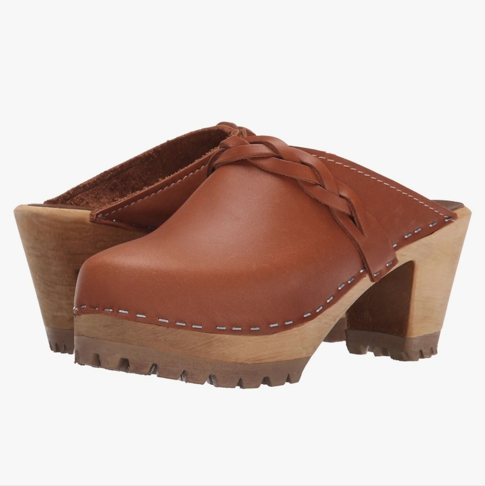 MIA Brown Leather Mules